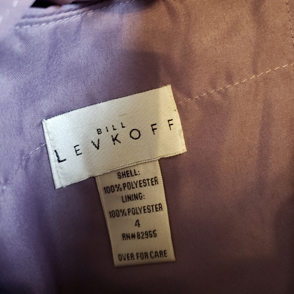 Lavender one sleeve bridesmaids dress, bill levkoff size 4 - Picture 3 of 4